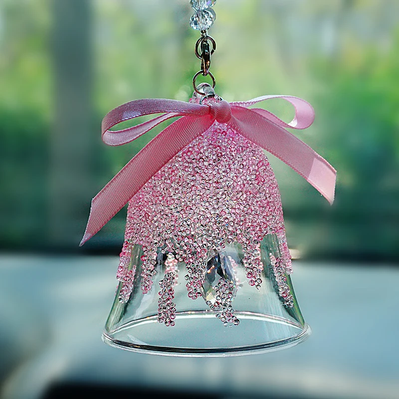 

YUNGE Christmas Bells Hanging Ornaments Snow Crystal Wind Chimes Angel Ball Car Pendant Fairy Tale Ball Car Hanging Jewelry