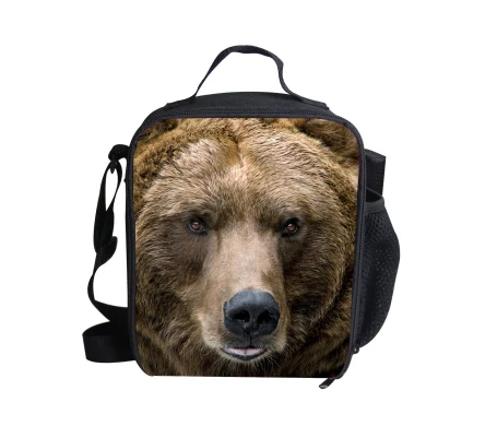 FORUDESIGNS,, Детская сумка для ланча с животным принтами, сумка на ремне, модная детская сумка для ланча с изображением Льва из зоопарка - Цвет: as the picture