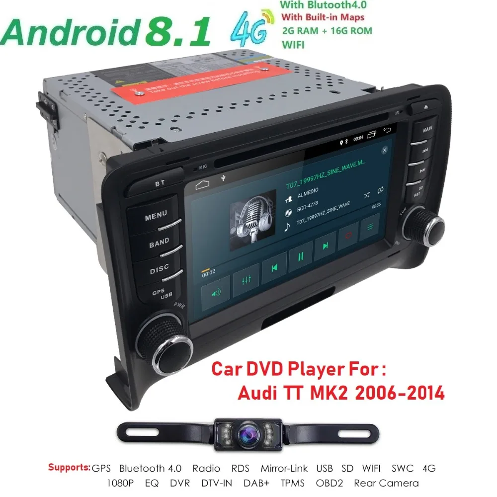 Flash Deal Android 8.1 4-Core Car Radio Stereo DVD Player GPS Navigation For AUDI TT MK2 DAB OBD2 Bluetooth Headunit +Free Rear Camera+Map 4 Flash Deal Android 8.1 4-Core Car Radio Stereo DVD Player GPS Navigation For AUDI TT MK2 DAB OBD2 Bluetooth Headunit +Free Rear Camera+Map 4
