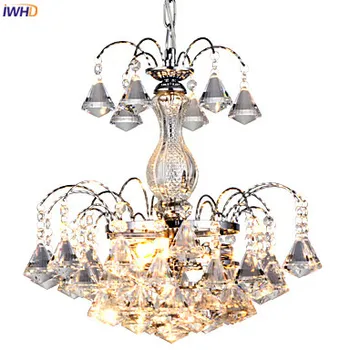 

IWHD NorModern LED Crystal Chandelier For Bedroom Living Room Kitchen Crystal LED Chandeliers Avize Lustres De Cristal Luminaire