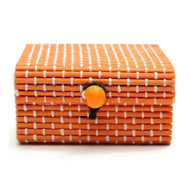 Мыльница для ванной комнанты ящик для хранения Винтаж бамбуковая плетеная ювелирные изделия Цепочки и ожерелья держатель для косметики контейнер - Цвет: orange