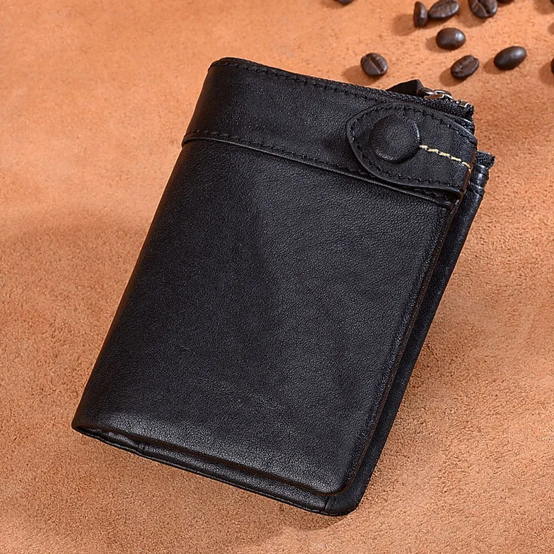 

Difenise Vintage Genuine Leather Men Wallets Small Zipper Men Wallet Clutch Male Short Coin Purse Trifold Brand Cowhide Purse
