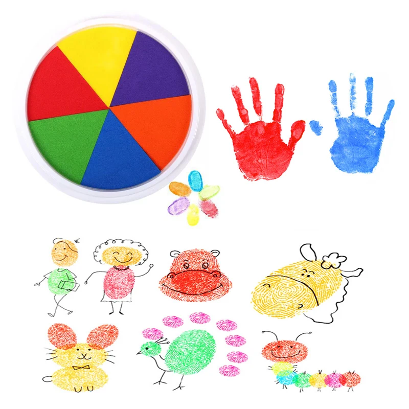 

Funny Creative 6 Colors DIY Finger Painting Craft Cardmaking finger paint Large Round For Kids Safe and nontoxic fun educationa