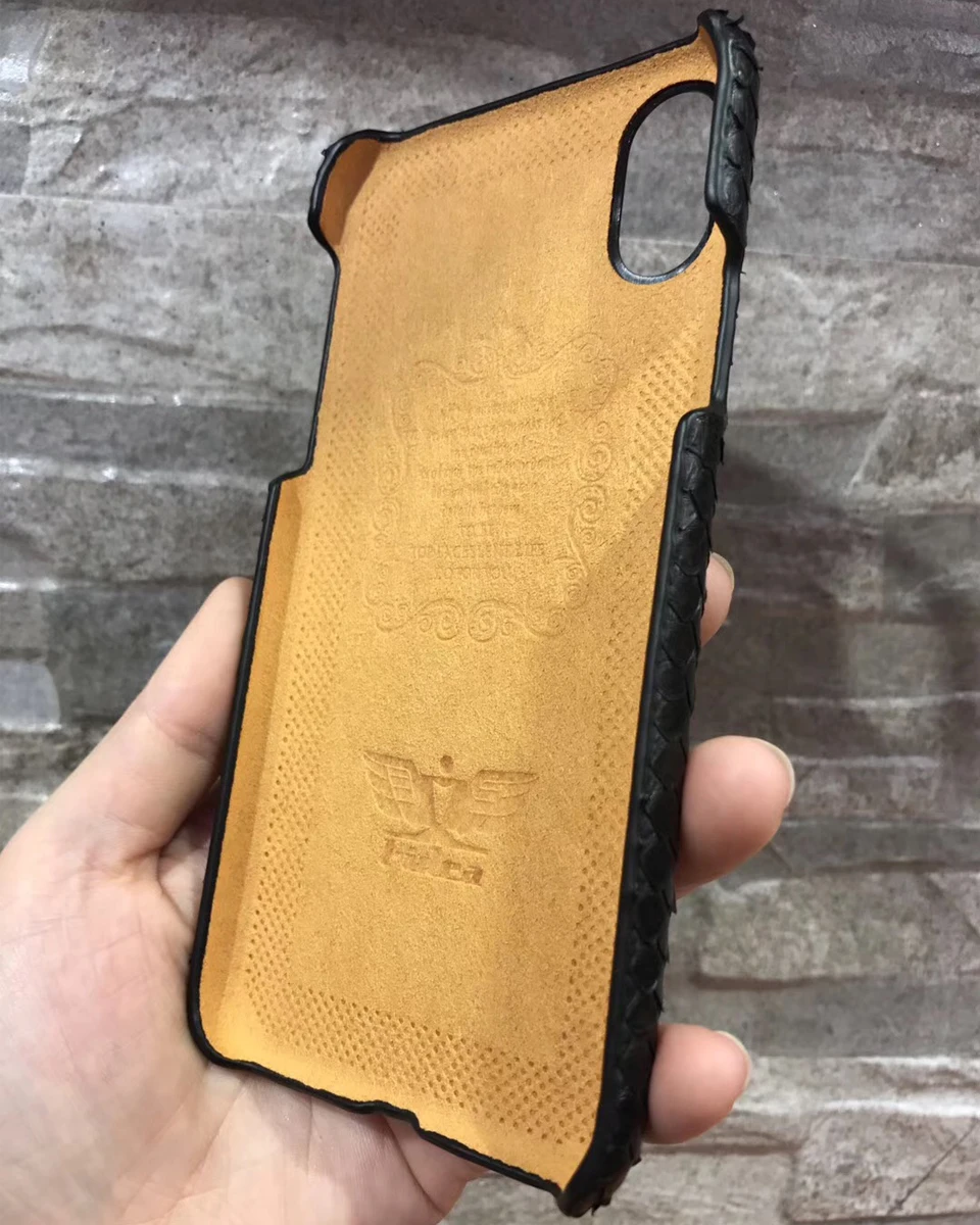 Luxury Genuine Python Skin Leather Case For iPhone X