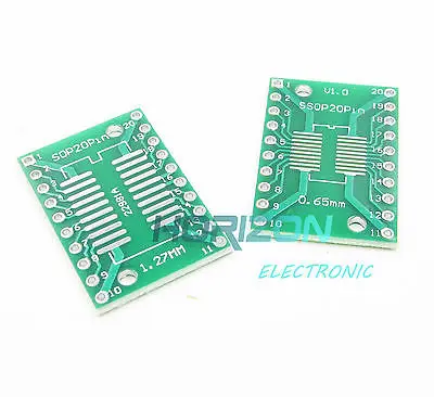 

10pcs SOP20 SSOP20 TSSOP20 to DIP20 PCB SMD DIP/Adapter plate Pitch 0.65/1.27mm