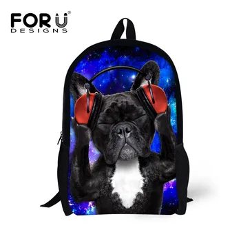 

FORUDESIGNS 16 Inch Schoolbag for Boys Girls,Animal Dog Printing Kids School Bag,Teenager Children 3D Custom School Book Bags