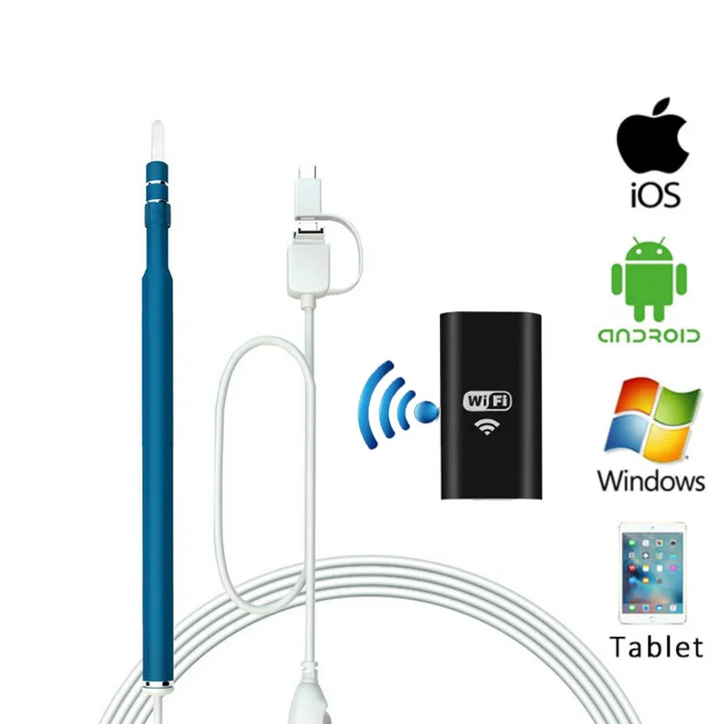 3 в 1 HD720P Wi-Fi беспроводная Android OTG USB Otoscope камера для визуального осмотра ушей