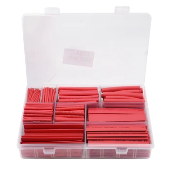 

385pcs/box Red 9 size 2:1 Heat Shrink Tube Shrinkable Sleeve Heatshrink Tubing Insulation Wire Cable