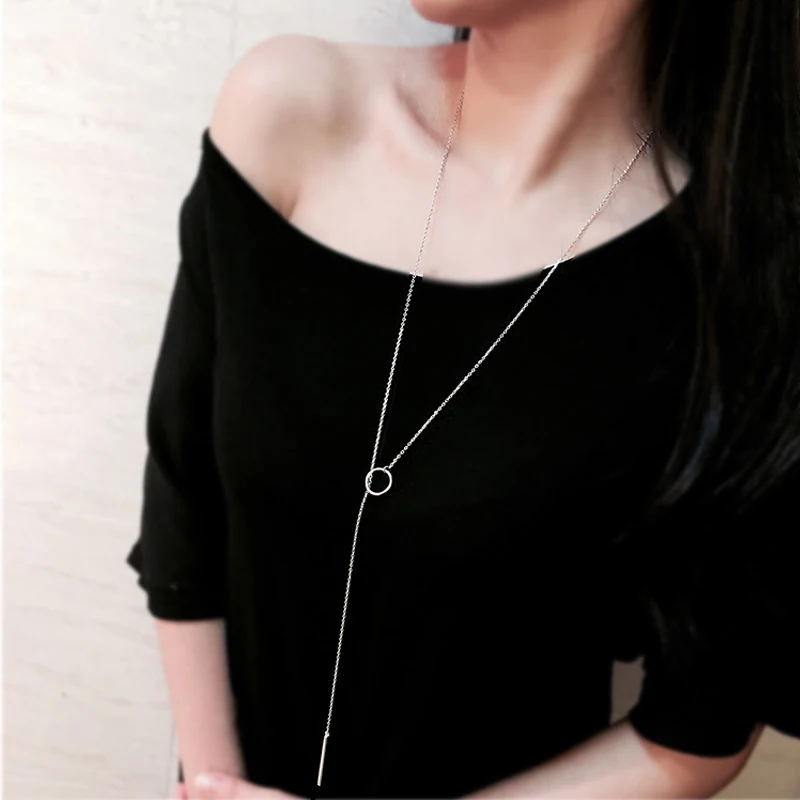 

Vintage 925 Sterling Silver Long Layered Necklaces For Women Gift Korean Choker Necklace Boho Wedding Jewelry Collar