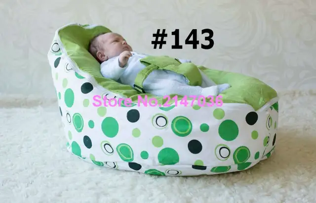 Green Polka Dots Wholesale Custom Printed Faux Suede Beanbag Chair