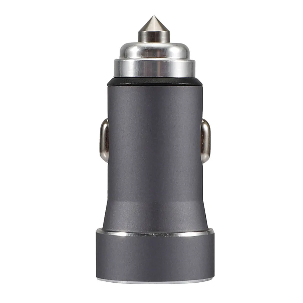 Car Charger For iPhone New 12V 2.4A/1A 2Ports USB Car Smartphone Fast Charger Metal With LED Light Phone Quick Chargeur #Y1 Car Charger For iPhone New 12V 2.4A/1A 2Ports USB Car Smartphone Fast Charger Metal With LED Light Phone Quick Chargeur #Y1