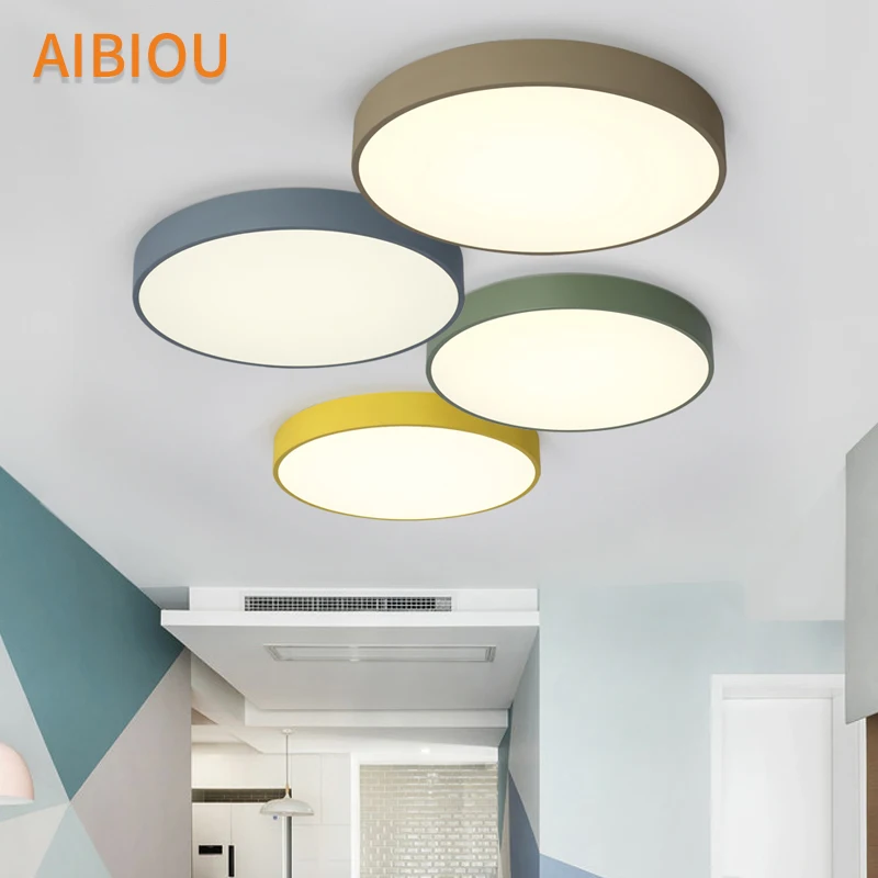 

AIBIOU Round Ceiling Lights Modern LED Ceiling Light For Bedroom Corridor Metal Kithen Lighting Fixtures Simple Dining Lamps