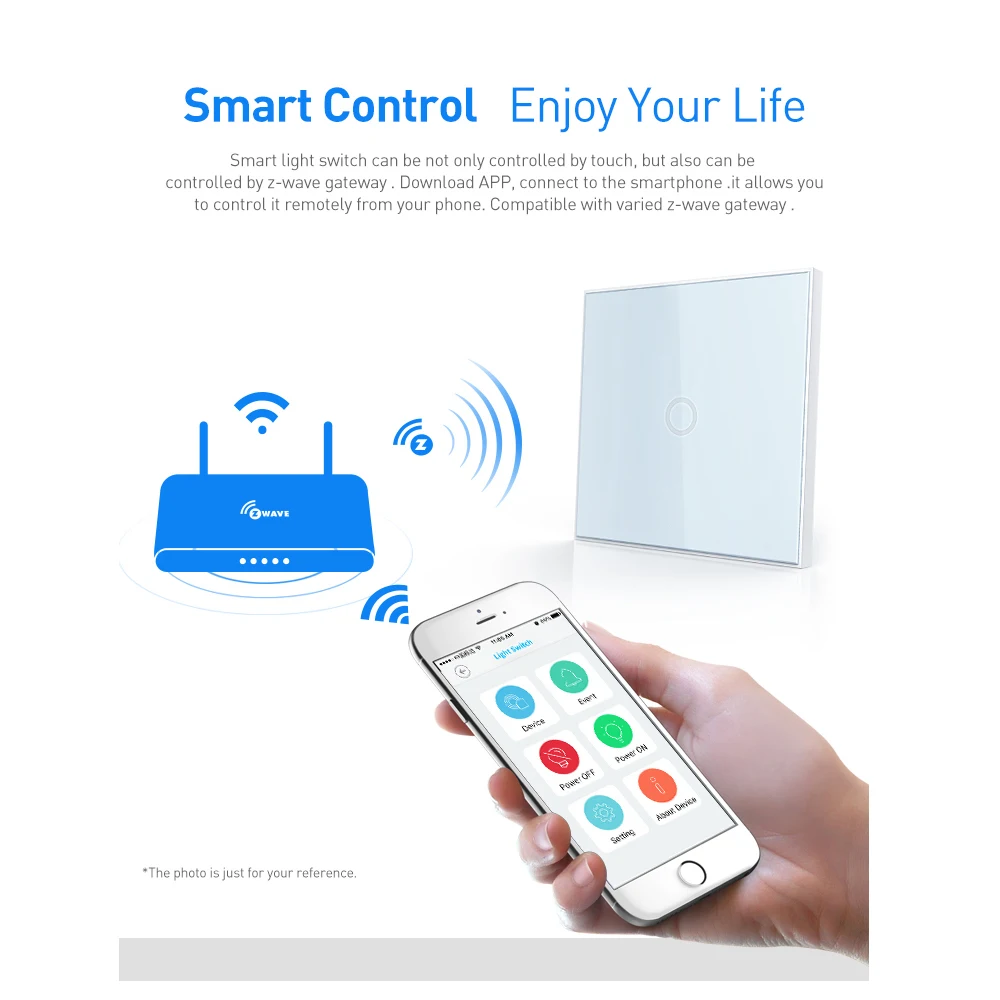 Smart Home Z-wave Wall Light Switch Home Automation Z Wave Wireless Smart Remote Control Light Switch