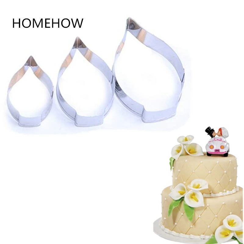 3pcs Lot Big Size Calla Lily Flower Cutter For Cake Decorating