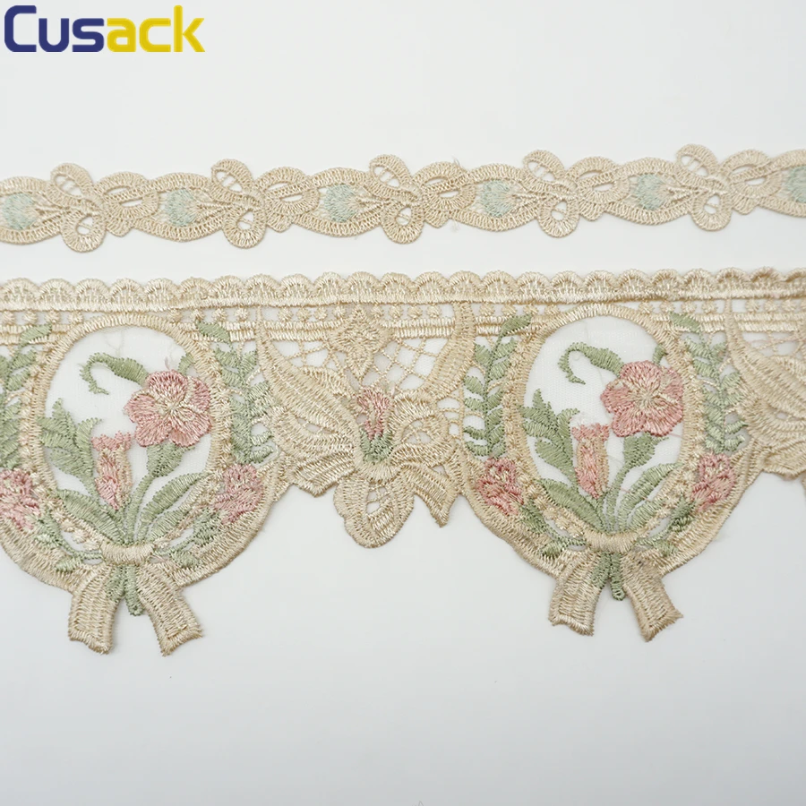 

6.4 meters Embroidery Flower Lace Trims Ribbon for Curtain Chair Sofa Covers Edge Home Textiles Ribbon DIY Sewing Accessories