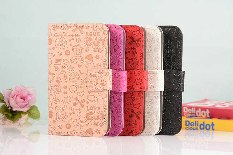 

Magic Girl Cute PU Leather Wallet Case Cover For Fly FS403 Cumulus 1 Mobile Phone Case With Card Slots