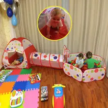 3-в-1 Портативный складной детская палатка игровой домик автоматически раскрывающаяся палатка с туннелем для бассейна с шариками ямы Lage пространство на открытом воздухе игрушечные палатки