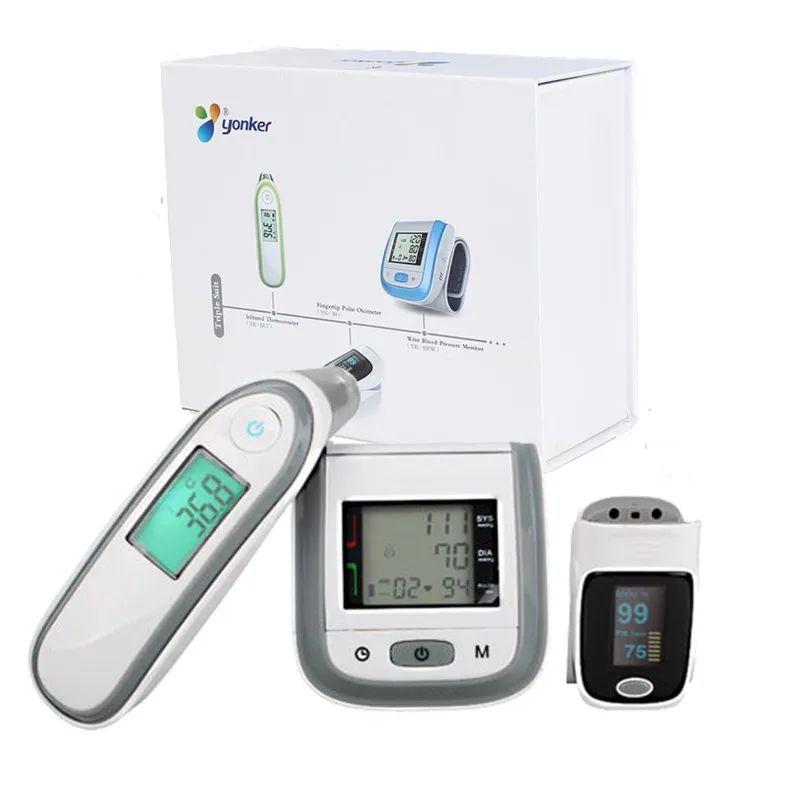 Пульсоксиметры Loodom OLED Детский термометр для измерения артериального давления на запястье термометр для измерения артериального давления подарочная коробка - Цвет: Серый