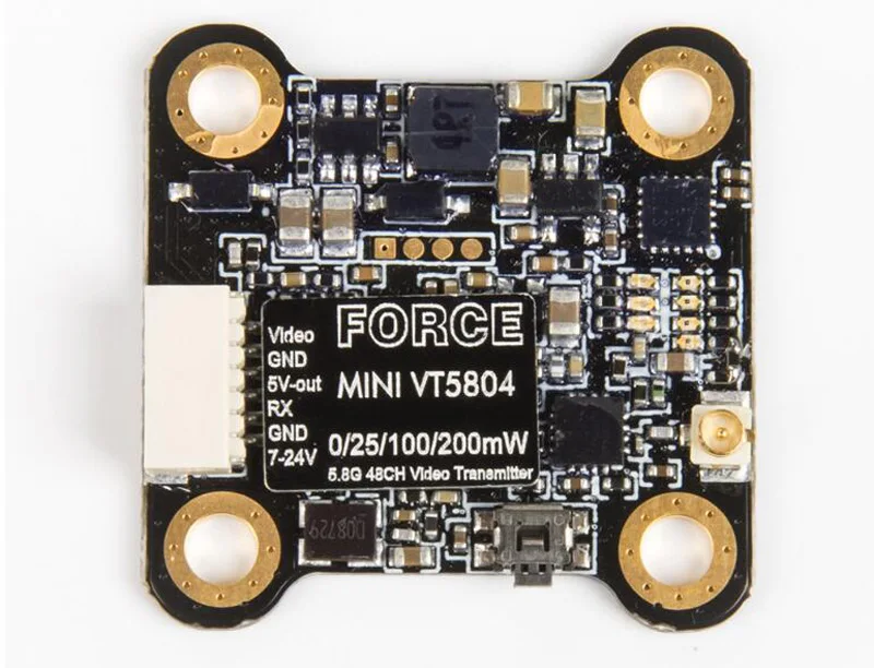 

Force Mini VT5804 5.8G 48CH 0/25/100/200mW Switchable FPV Transmitter Support OSD IPEX to SMA/IPEX RP-SMA Antenna