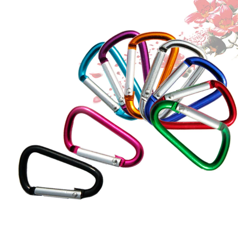 10 قطعة المهنية D على شكل حلقة تسلق الثقيلة D-حلقة خفيفة الوزن الألومنيوم قفل Carabiners للتخييم المشي لمسافات طويلة الصيد