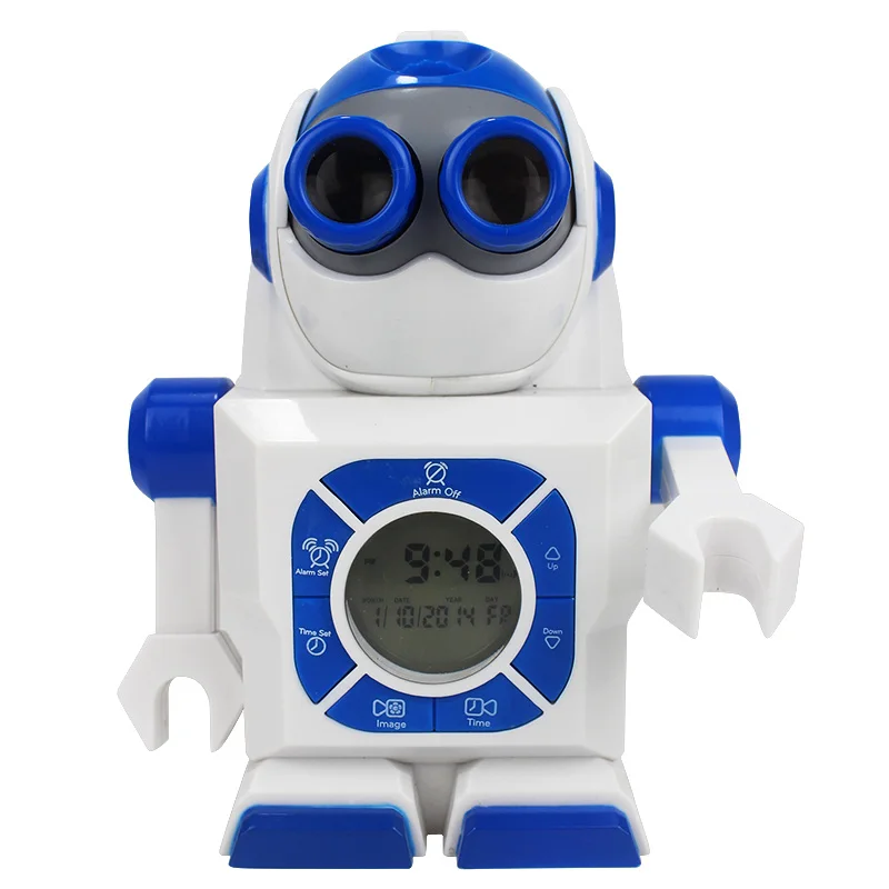Personality fashion smart robots alarm clock bedside students LED