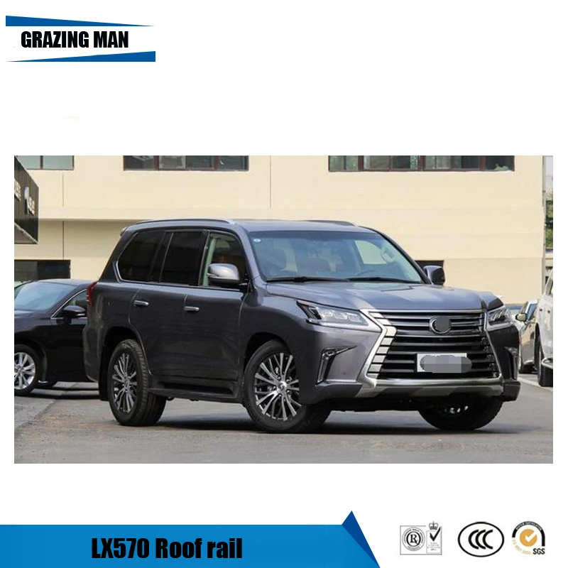 حار بيع سبائك الألومنيوم 2 قطع المواد الشظية اللون حامل سقفي ل LX570 16 ~ 17