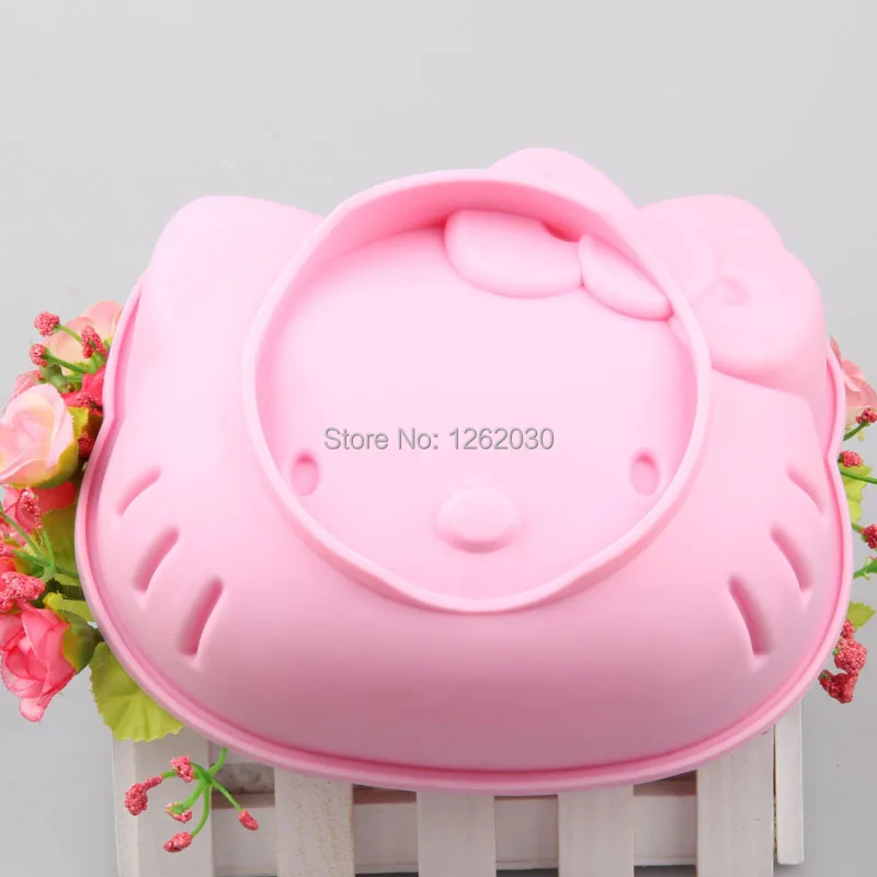6 дюймов розовый hello kitty торт плесень утолщение силикона мультфильм выпечки