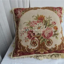 10 K 1" X 16" Victroial дизайн ручной работы шерсть игольная Подушка розы подушки без вставок