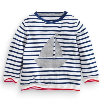 

Autumn Winter Brand Children Sweater Boys Girls Warm Cotton Knitted Sweater Baby Cartoon Ship Sweater Kids Outerwear 2-6Y