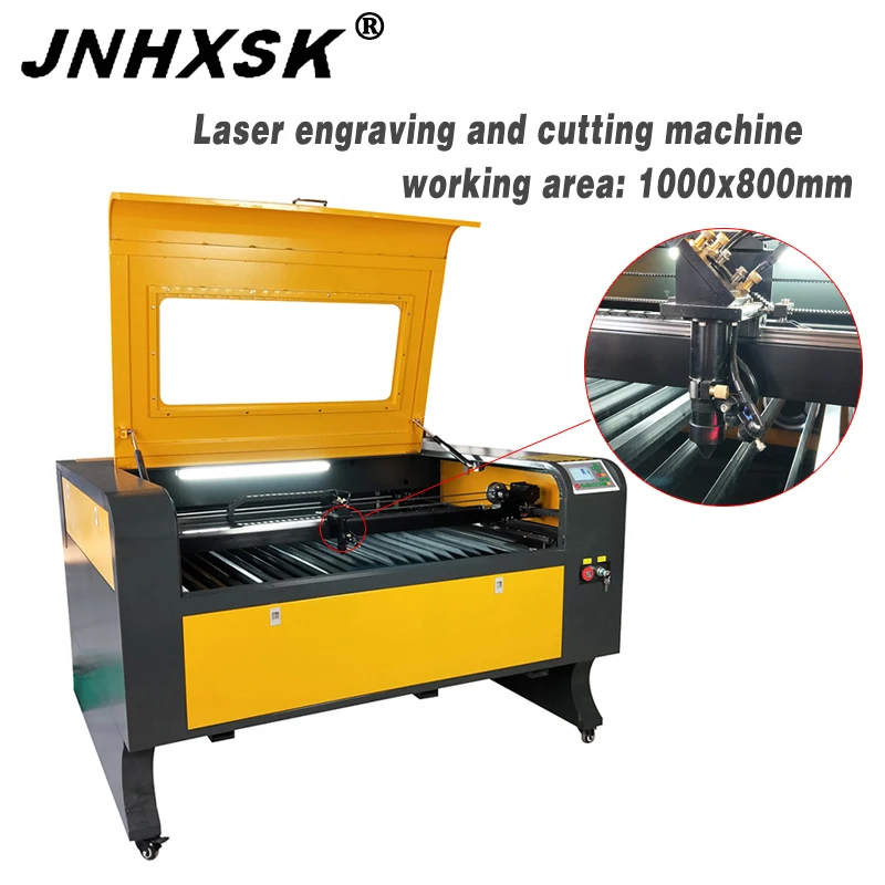  JNHXSK 80W power CNC laser router computer numerical control 1000x800mm fence blade work table new 