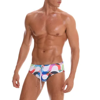 

Swimming Pants For Men Printed Sexy Underwear Mens Polyester Slim Breathable Trunks Print Pants Quick Dry Beach Swimwear W0329