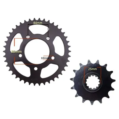 

For Honda CB400 VTEC 400 123 Motorcycle Front & Rear Sprocket geartransmission 525 chain 15T/42T Sprockets Gear