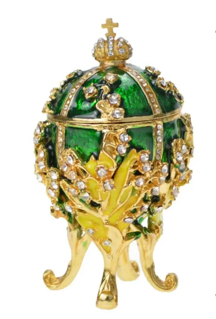 QIFU Новое поступление домашний декор Faberge яйцо 1898 ландыши копия яйца для домашнего декора - Цвет: Green