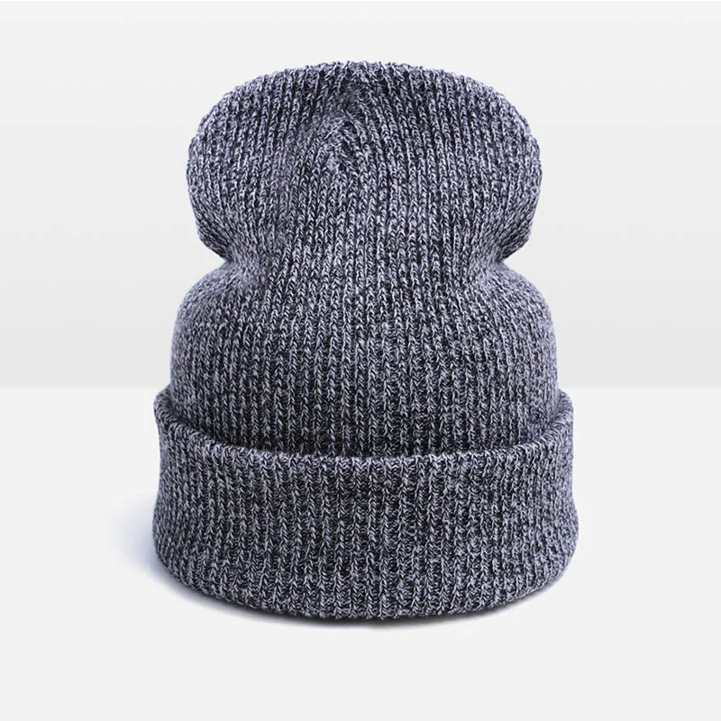 Горячая Распродажа, модная теплая зимняя женская шапка унисекс, Skullies Beanies, мужская шапка, кепка, женские шапочки, шапка, Прямая поставка - Цвет: Gray