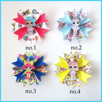 

50 BLESSING Girl Popular 3.5" Fairy Hair Bow Clip Joyful Doll Rainbow Baby