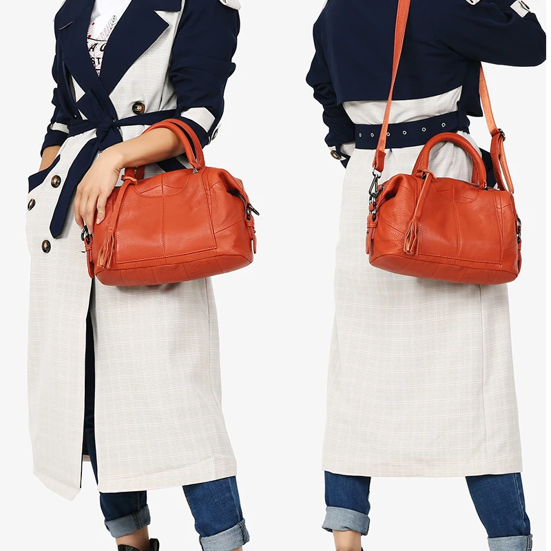 Women Genuine Leather Bag Handbags Hit Color Brand Leather Luxury Handbag 2018 Padlock Women Handbags Shoulder Bag Female