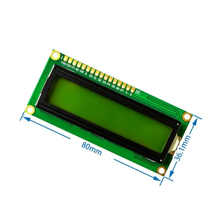 

5V LCD-1602 (yellow-green screen) display with backlight
