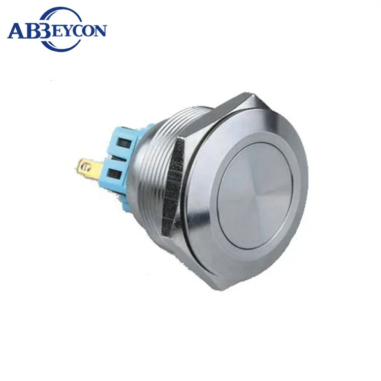 5 interruptores de bot/ón redondos de 3 pines de acero inoxidable 2A//220V 19 mm
