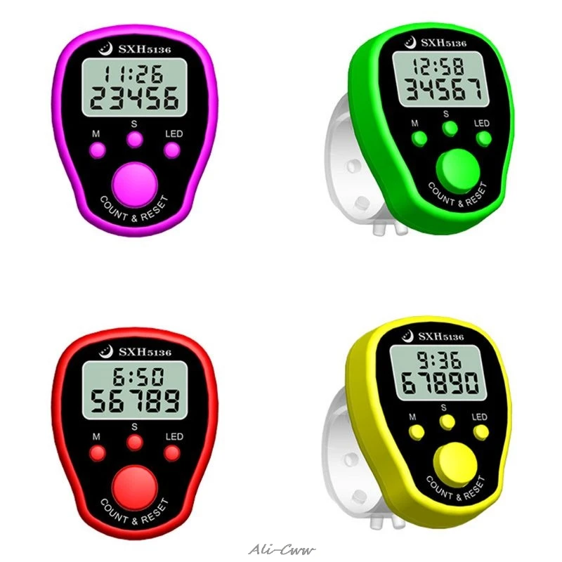 Sixsons Digital Finger Counter Clock LCD Electronic Tally Counters with Timer & Backlight Sixsons Digital Finger Counter Clock LCD Electronic Tally Counters with Timer & Backlight