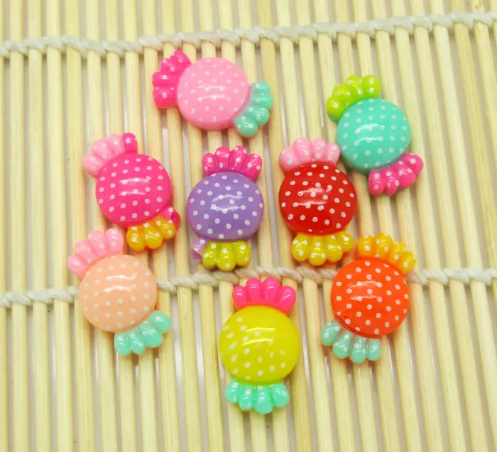 

50Pcs Mixed Resin Candy Decoration Crafts Kawaii Bead Flatback Cabochon Fridge Magnet Scrapbook DIY Accessories Buttons