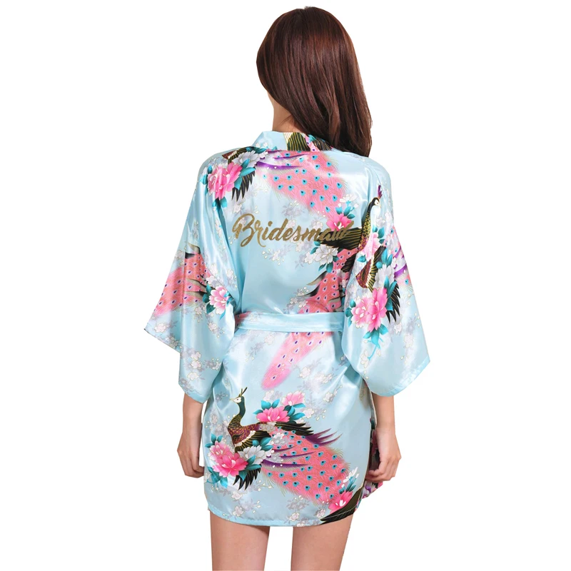 VLENATLNO Wedding Bride Bridesmaid Floral Robe Satin Rayon Bathrobe Nightgown For Women Kimono Sleepwear Flower Plus Size