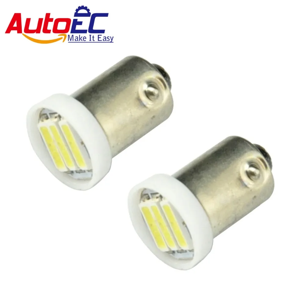 

AutoEC 10 X BA9s 3smd 7014 H6W T4W T11 high power 1W Car Indicator Map Dome Panel Reading light bulb DC12V #LG08