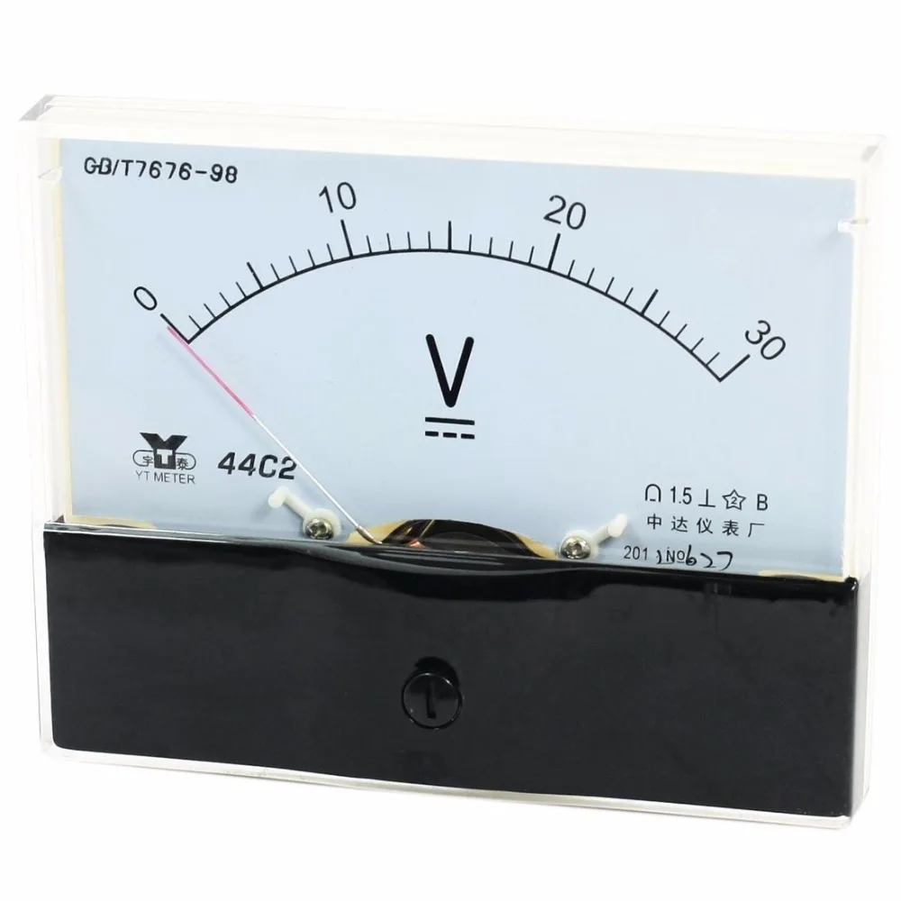 

DC Voltmeter 44C2 Analog Voltmeter 0-30V Square DC Voltage Panel Meter
