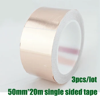 

3pcs single adhesive single side copper foil tape adhesive single side copper foil tape width 50mm length 20m