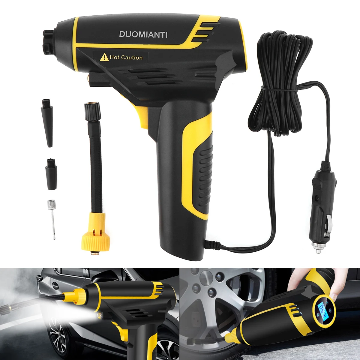 

22 Cylinder 12V 120W Car Digital Display Multifunctional Electric Inflating Pump Support Preset Tire Pressure with Backlight