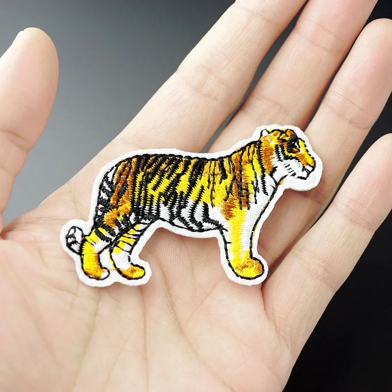 

Tiger Size:6.5x4.8cm Embroidered Patch for Clothing Iron on Sew Applique Cute Fabric Clothes Shoes Bags DIY Decoration Patches