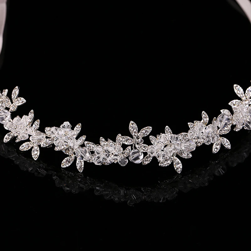 Ручной работы из бисера украшенная стразами Hairbands Романтический Bling Crystal свадебных аксессуаров повязка для волос