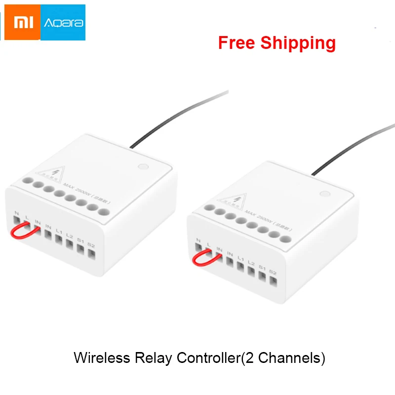 

100% Original Xiaomi Mijia Aqara Two-way control module Wireless Relay Controller 2 channels Work For Mijia APP and Home kit