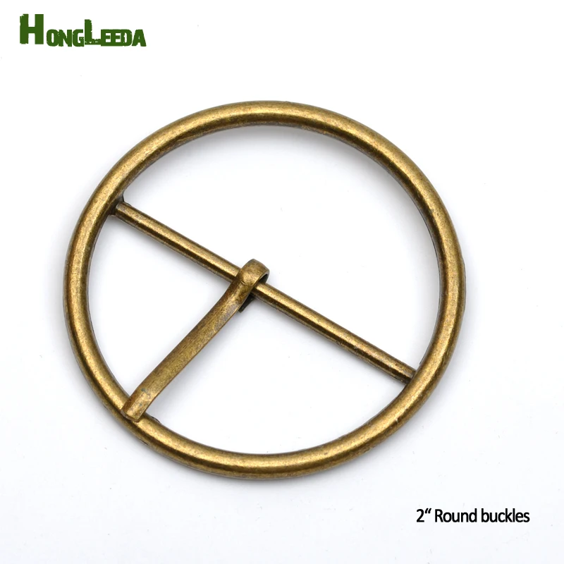 20pcs/lot 50mm 2inch metal alloy pin buckle big round belt bag buckles
