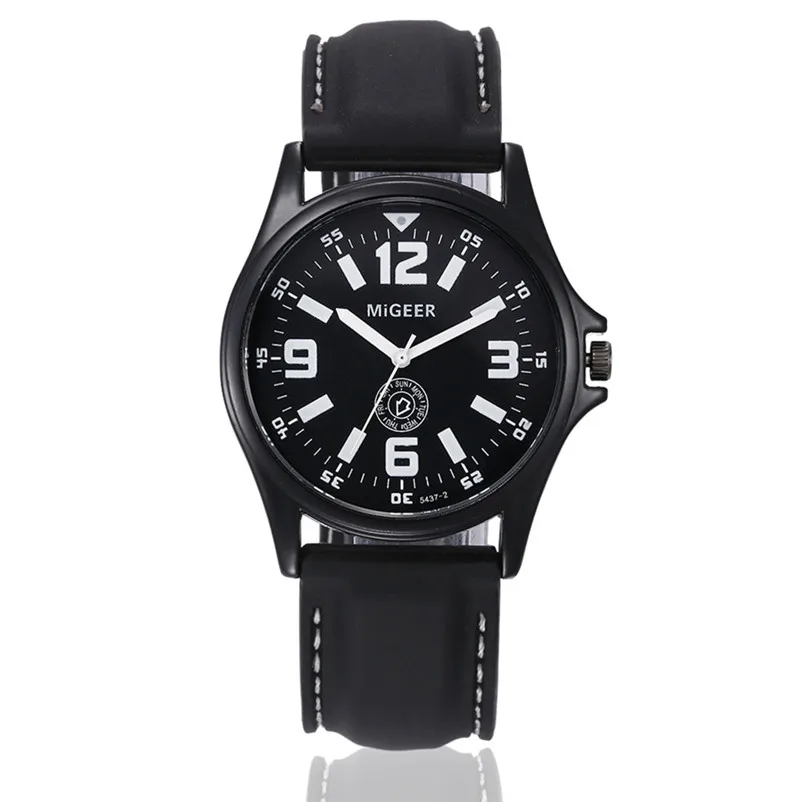 Men Watch Sport Black Silicone Strap Quartz Hours WristWatch Hook Buckle Desktop Clock Relogio Masculino relojes hombre 3M24#N (5)